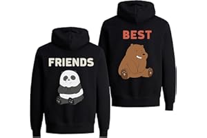 Tom's Couples Shop Best Friends Pullover für Zwei Mädchen 1 Stück Bär Beste Freunde Hoodie für 2 Sister Freundin Schwester Freundschafts Pulli BFF Geschenke
