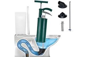 LEMOTO Toilet Unblocker Heavy Duty Toilet Plunger with Hook Plunger Sink UnblockerHigh Pressure Plunger Kit with 3 Replaceable Heads, Plunger Sink Unblocker for Unblocking Toilets, Sink, Bathtub, Floo