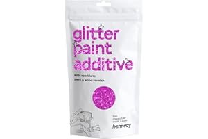 Hemway Rose Pink Glitter pintura Aditivo Chunky 1/40" de 0,6 mm para emulsión pinturas al agua - Interior y exterior pared, de techo, de madera, barniz, mate, brillante, satén, seda - 100 g / 3,5 oz