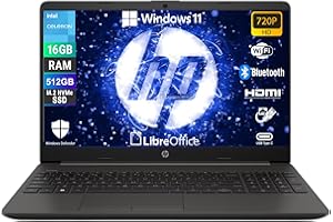 HP 250 G9, Notebook Computer Portatile, Intel N4500, Display HD da 15,6", Ram 16 Gb DDR4, SSD NVMe 512 Gb, W11 Pro, Libre Office Preconfigurato