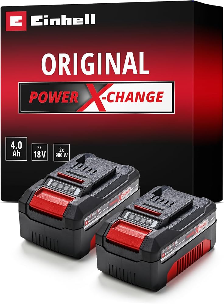 Einhell Orijinal 18 V 4,0 Ah PXC Akü Twinpack 4511489 | 2 adet akü seti | 900 W | PXC | Li-ion | ABS | LED gösterge | şarj cihazı dahil değildir