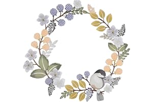 YunBey Ghirlanda Porta Ingresso in Metallo Decorazioni di Metallo Parete Fiori e Uccellini Decorativi per Porta d'Ingresso Esterna Soggiorno 30x30 cm