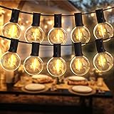 DSLebeen Catena Luminosa Esterno 15M/50FT Luci da Esterno 27+3 G40 LED Lampadine di Ricambio Decorazione per Casa Caffè Giard