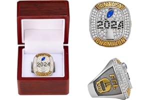 HYKJSHED 2024 Fantasy Football Rings Father's Day Collectibles Championship Rings FFL Championship Rings Fan Memorabilia Football Displays for Friends and Displays