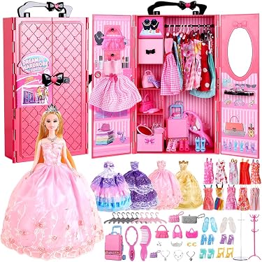 Ensemble Vêtements Fourrure Blanche Et Rose Pour Poupée 11,5 Pouces - Compatible Barbie - Neuf