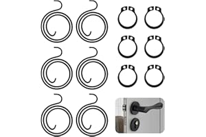ONRYSXN Door Handle Spring Replacement Kit, 6 Pcs 2.5mm Thick 2.5 Turns Black Coating Coil Springs and 6 Pcs 13.8mm Circlips Easy Installation Door Lock Internal Repair Set for Repairing Sagging Door Latch