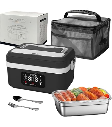 Boîte à Repas Chauffante Électrique 1.2L Batterie 21000mAh - Contenant Inox 304 Portable USB Chauffage Automatique