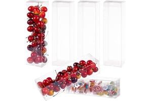 BENECREAT - Caja de regalo de 10 unidades, 6,2 x 6,6 x 24,3 cm, de PVC, rectángulo con película protectora para caramelos de chocolate