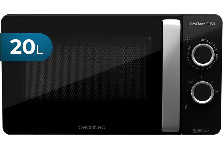 Cecotec ProClean 3050 Microwave Oven Capacity 20 L Ready2Clean Coating 700 W Power 6 Operating Levels 30 min Timer Defrost Mode Black Silver