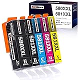 Zambrero Compatible PGI-580XL CLI-581XL Ink Replacement for Canon PGI-580 CLI-581 Ink Cartridges for Use with Canon TS6250 TS
