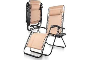 MalTec Leżak składany Paradies beżowy leżak ogrodowy miękki zagłówek leżak z regałem bezstopniowa regulacja