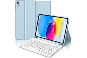 JADEMALL Custodia Tastiera per iPad A16 11 Generazione/10 Generazione 2025/2022, Italiano QWERTY Tastiera Bluetooth Staccabile Magnetica per iPad 10/11 Generazione 10.9"/11", Cielo blu