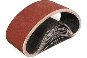 Sruhrak Bandes Abrasifs 100x610 mm-12 Pièces de 120 Grain Bande Ponceuse pour Ponçage et Polissage avec Ponceuse à Bande