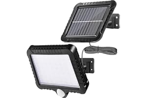 Bellanny Lumière Solaire Extérieure avec Détecteur de Mouvement IP65 Étanche Projecteur LED avec Câble de 5m Projecteur Solaire à LED Angle d'éclairage 120 °