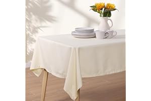 JEMIDI Mantel Mesa Rectangular 135 x 200 cm - Manteles Antimanchas Repelente al Agua - Mantel Exterior Jardin e Interior imitación de Lino - para Cocina Comedor salón terraza