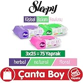 Sleepy Natural + Floral + Herbal Kişisel Bakım Havlusu &Ccedil;anta Boy 3x25 (75 Yaprak)