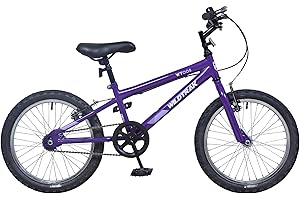 Wildtrak - Bicicleta 18 pulgadas para niños 6-8 años con frenos ajustables - Morada