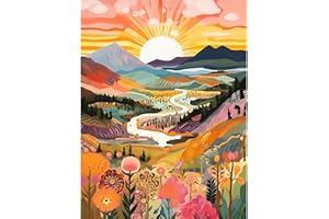 Hongyrjy Sunrise Diamond Painting,Landscape Diamond Art Kits Adults,5d Diamond Painting Kits for Adults,Landscape Gem Art Kits Adult and Crafts Home Decor 12x16inch