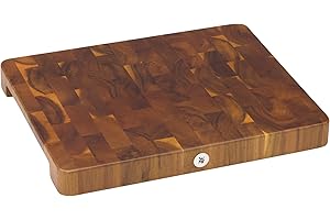 ‎WMF WMF Schneidebrett Holz groß massiv 40 x 32 x 4 cm, Holz, Akazienholz, klingenschonend, große Arbeitsfläche, Küchenbrett, Stirnholzoptik, Gummierte Füße
