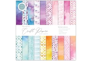 Craft Consortium Double-Sided Paper Pad 12"X12" 30/Pkg-Watercolors, 20 Designs