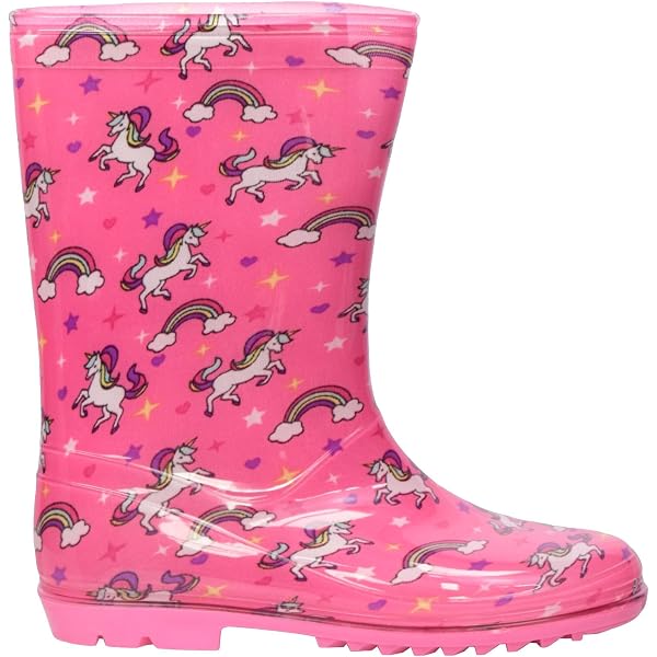Bottes De Pluie Enfant A2Z 4 Kids Antidérapantes Étanches - Wellies Légères Et Colorées Pour Filles