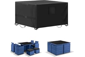 Kovshuiwe Copertura per tavoli patio, 135 x 135 x 74 cm, impermeabile, tessuto Oxford antivento e anti-UV