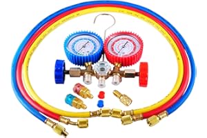 Wadoy R134a Manifold Set for A/C Car Air Conditioner Refrigerant R12 R22 R502 R134a Diagnostic Manifold Gauge Set