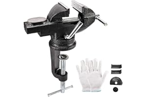 Homtone Étau d'établi en Fonte, Base Pivotante à 360 Degrés Polyvalente, Mâchoire 50mm, Ecartement 65 mm, Étau de table