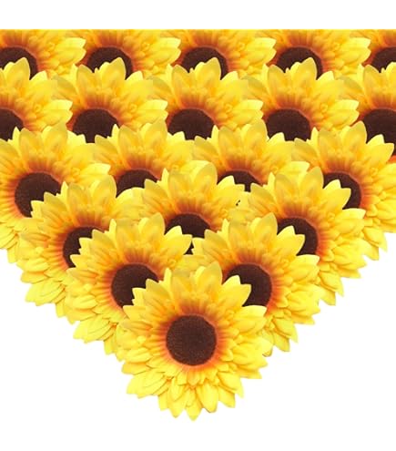 JazRvr Mini Sonnenblumen Deko - 12 Stück Künstlich Für Tischdeko