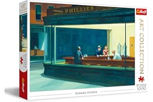 Trefl - Nocne marki, Edward Hopper - Puzzle 1000 Elementów, Art Collection, Sztuka, Malarstwo Amerykańskie, Układanka DIY, Kreatywna Rozrywka, Zabawa, Puzzle Klasyczne dla Dorosłych i Dzieci od 12 Lat