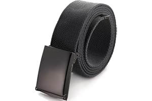 Mile High Life Dopasowany pasek płócienny o długości do 1,32 m z klapką i zapięciem wojskowym, ciemnoszary, 142cm