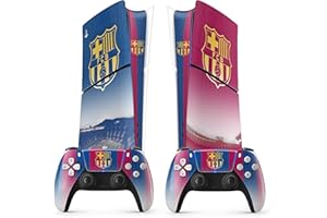 FFrame PS5 Football Sticker, Adhesivo para Playstation 5 Fútbol, Consola y Mando, Slim Digital Edition, Barcelona PS5 Skin (2 Mandos)