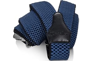 Decalen Bretelle Uomo Eleganti Extra Forte Clip Taglia Unica per Uomini e Donne Grandi e alti Larghezza Regolabile di 4 cm e Forma a Y Elastica