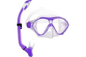 HH HHAO SPORT Snorkeling Gear for Kids with Foldable Silicone Full Dry Snorkel, Kids Snorkel Set Anti Leak Youth Junior Snorkeling Package Diving Mask Soft Tube with Hard Storage Box Scuba Swimming Goggles