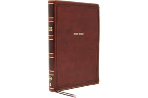 NKJV Holy Bible, Giant Print Thinline Bible, Brown Leathersoft, Thumb Indexed, Red Letter, Comfort Print: New King James Version: Holy Bible, New King James Version