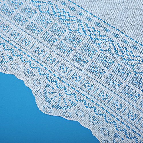 KING DO WAY Scheibengardine&Klein Kaffee Vorhang mit Französischen landhausstil Café Vorhang voile net setzt Fenstertür panel dekor, Home Dekoration Kitchen/cafe Curtain, H*B 45*150cm Weiß - 5