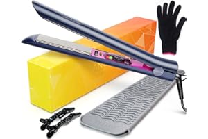 ANGENIL Professional Hair Straighteners Nano Titanium Hair Straightening Flat Iron, 2 in 1 Straightener and Curler with Adjustable Temp for All Hair Types with Heat Resistant Silicone Mat Pouch