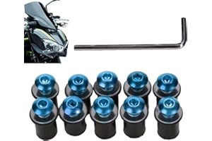 KOAHDE Motorrad Windschild Alu Schrauben,Motorrad Windschild Befestigung Schrauben,Motorrad Windschutzscheibenschrauben,Universal Windschutzscheiben Bolzen,Motorrad Windschutzscheiben Schrauben Kit