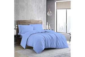 MistyMorning Plain Duvet Cover sets, Soft & Premium quality Bedding & Linen, Egyptian Cotton with 200 Thread Count. (Sky Blue, Single)