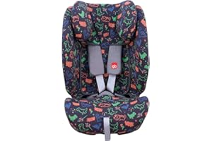 JYOKO KIDS Funda de algodón para silla de coche compatible con GB Everna (Happy Dino)