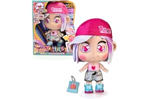 Trotties - Emma Luces Mágicas, muñeca Pelo Morado de Nueva York, Tiene Zapatillas con Luces de Colores y Sonido, Emoji Eyes, 3 años, Famosa (TFT11000)