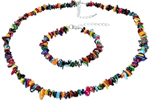 Treasure Bay Hermoso juego de collar y pulsera con piedras preciosas de jade de zafiro azul turquesa natural para mujeres y niñas