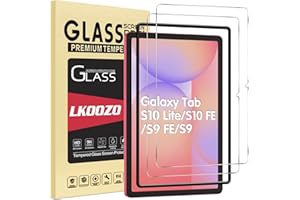 LKOOZO [2 Piezas Protector Pantalla para Samsung Galaxy Tab S10 Lite / S10 FE / S9 FE 10,9", Galaxy Tab S9 11 Pulgadas Cristal Vidrio Templado con Marco de Instalación Fácil