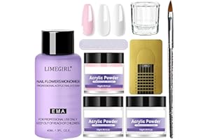 RoseFlower Polvos Acrílicos para Uñas set Colección - Kit de polvo y líquido para inmersión de uñas para principiantes con polvo acrílico de 6 colores - Salón de uñas en casa #3