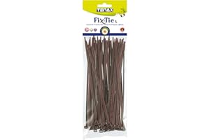 Tenax Fix-Tie L Bridas de Plástico Multiusos, tamaño: 20 cm, Marrón, Paquete de 50 Unidades