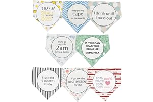 Loiieru 8 Pack Baby Bibs Gift Set, Unique Baby Shower Gifts for Girls and Boys, Soft Cotton Toddler Drool Bibs with Snaps, Super Absorbent Baby Bandana Bibs for Infant Newborn Gifts Unisex 0-36 Months