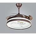 Arus 42" Modern Creative Design Chandelier Ceiling Fan with LED Lighting,Crystal Chandelier Fan Gold Retractable Ceiling Fan Light (T-8297)