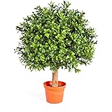 artplants.de Künstliche Buchskugel Tom auf Stamm, 250 Blätter, 35cm, Ø 25cm - Künstlicher Buchsbaum Buxkugel Buchsbaumkugel