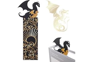 MEANJU Schwarze Goldene Drachen Lesezeichen Doppelseitiges Muster Acryl Cool Dragon Bookmark Mit Sonne Und Wolken Bücherregal Dekoration Für Jungen Mädchen Buchliebhaber Freunde Familie Lesebegeisterte