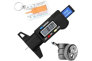 TAIMEIMAO 2 pcs Digitale Misuratore Profondità Battistrada, 0-25.4mm LCD Display Misuratore, Misuratore di Calibro Pneumatico con ampio display LCD per moto, auto, camion in inch/mm